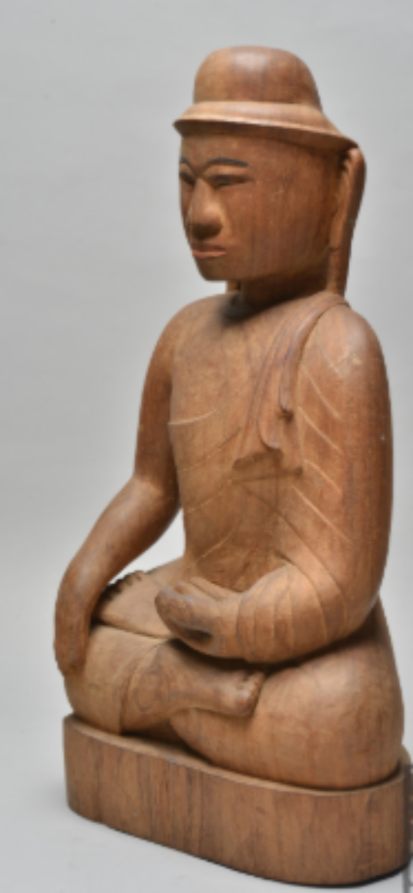 Buddha Wooden Sculpture in Bhumi-Sparsha Mudra