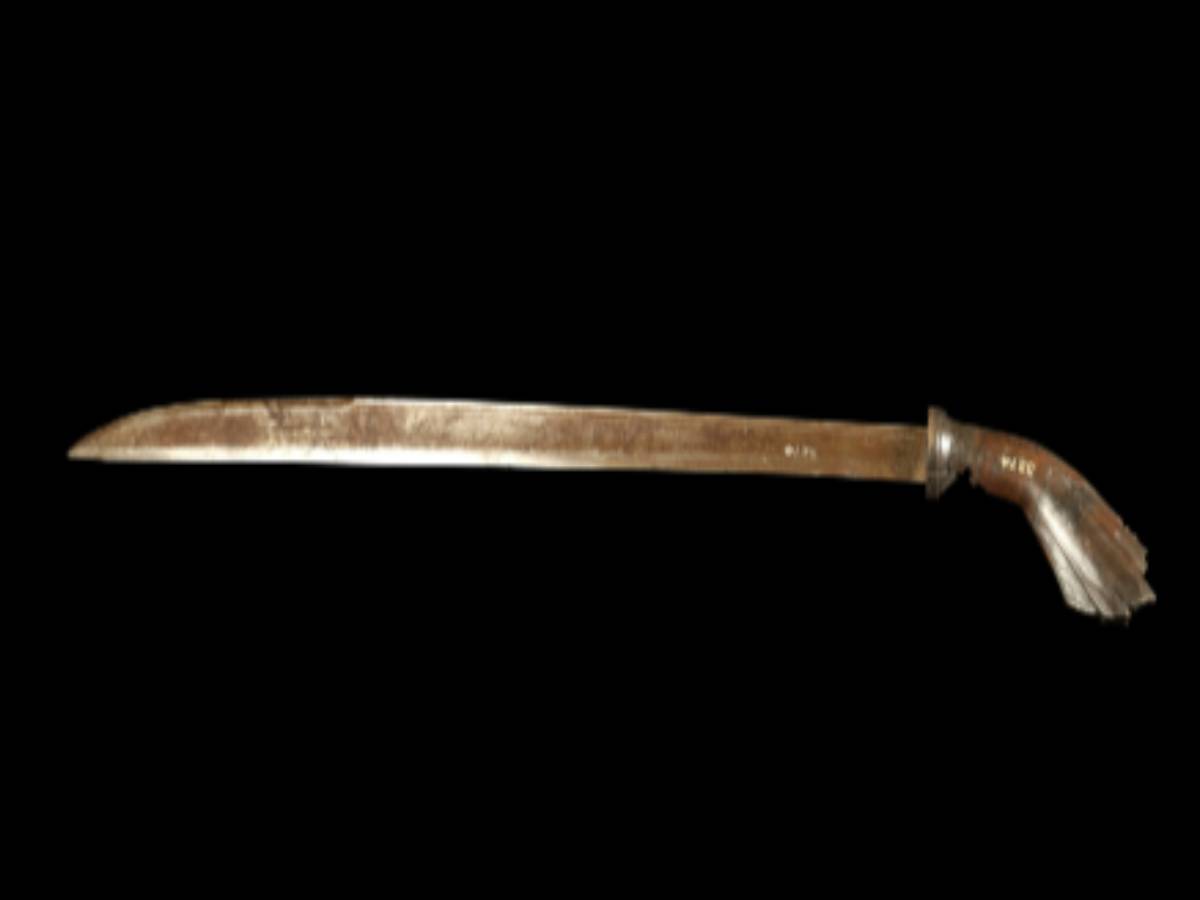 Curved horn-handled sword