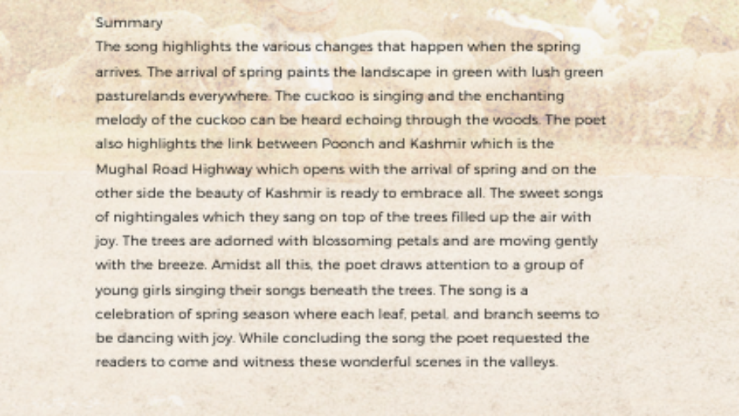 Summary of the poem Summary of the poem