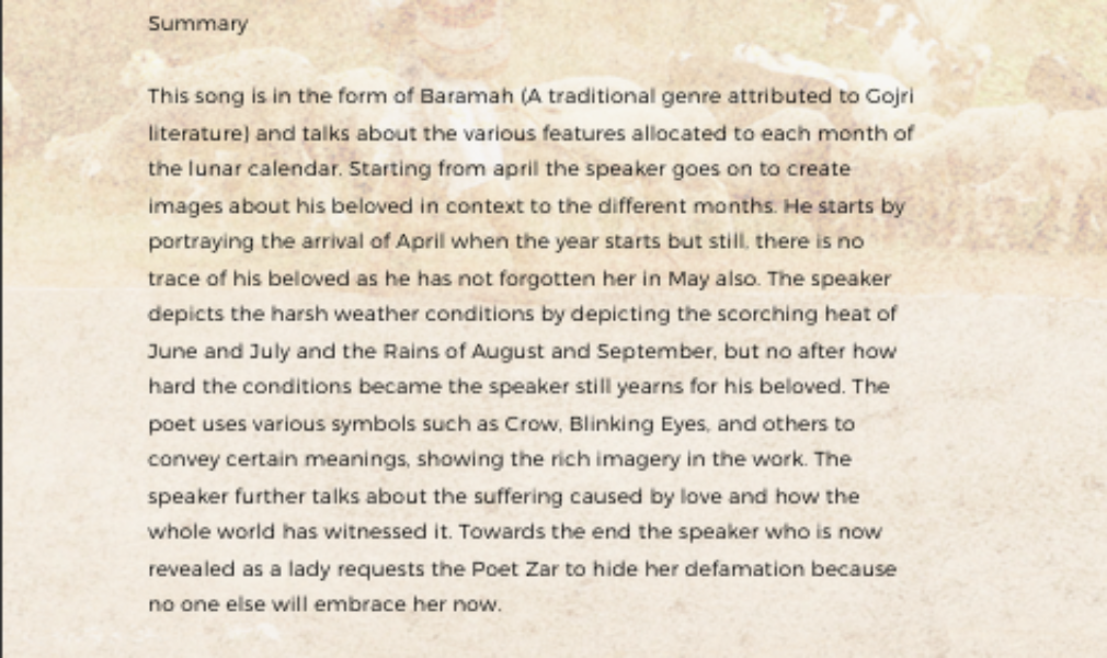 Summary of the Poem Summary of the Poem