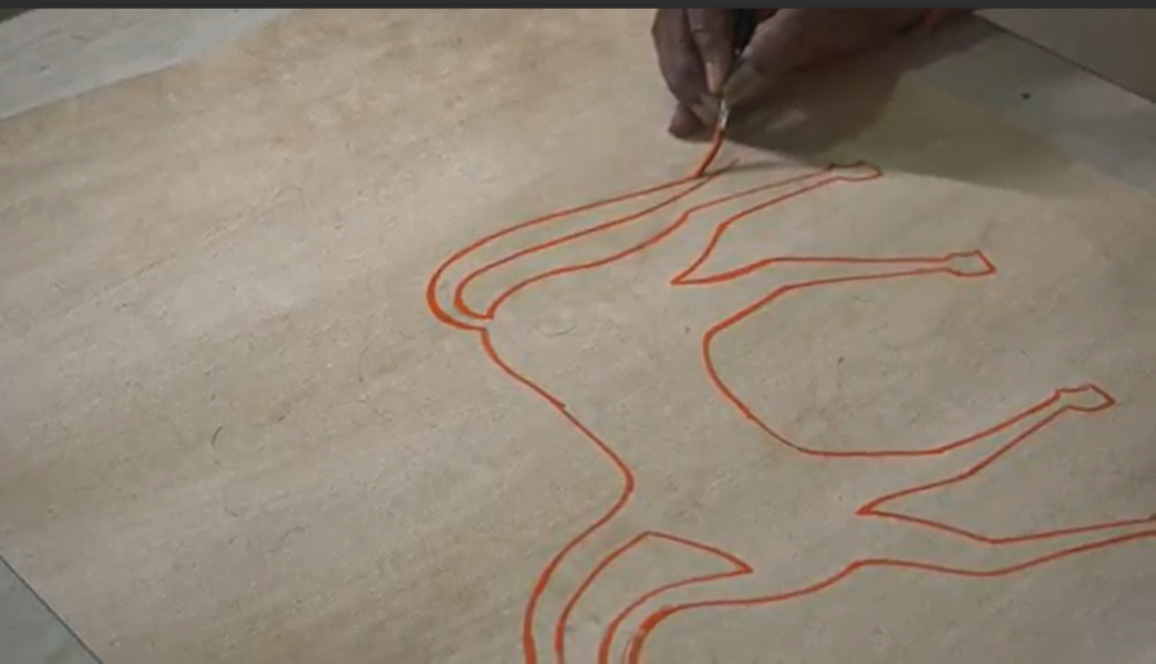 Pithora painting on paper Pithora painting on paper