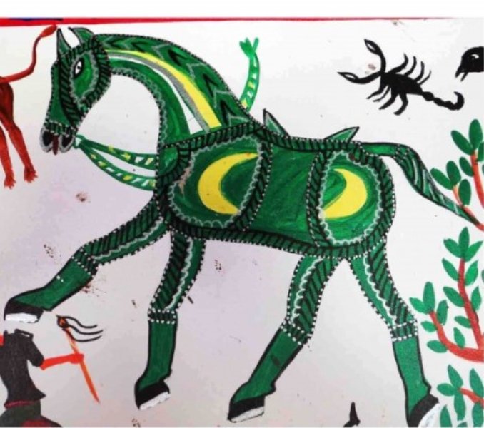 Saval Dharmi Ghoda in Pithora Painting Saval Dharmi Ghoda in Pithora Painting