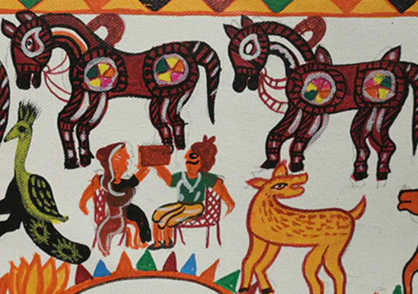 Lakhari and Jokhari with horses and dear Lakhari and Jokhari with horses and dear