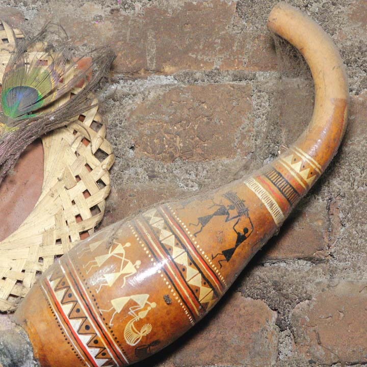 Warli Painting On Tarpa Instrument Warli Painting On Tarpa Instrument
