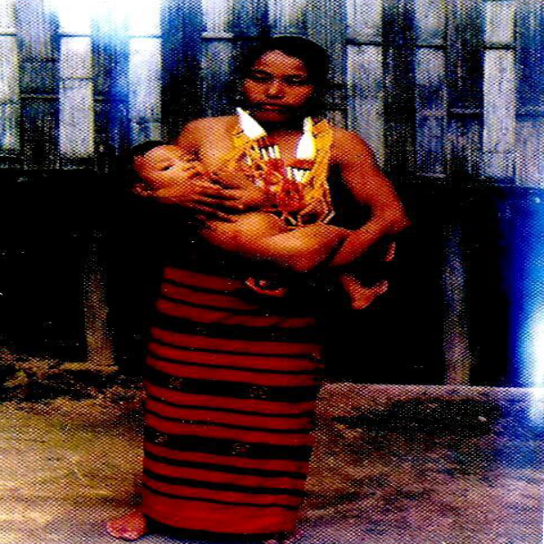 Rengma Naga Woman carrying a child Rengma Naga Woman carrying a child