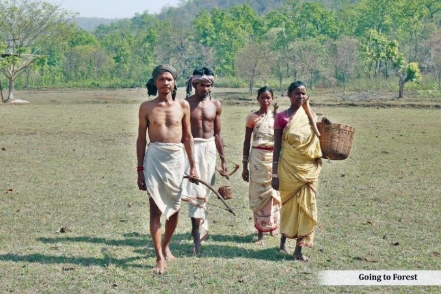 Hill-Kharia people going to forest Hill-Kharia people going to forest