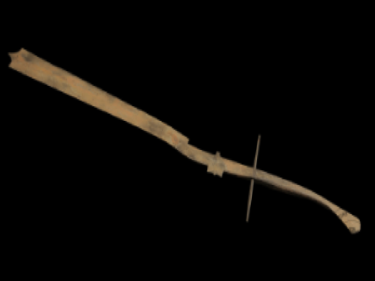An iron sword with a pointed blade An iron sword with a pointed blade