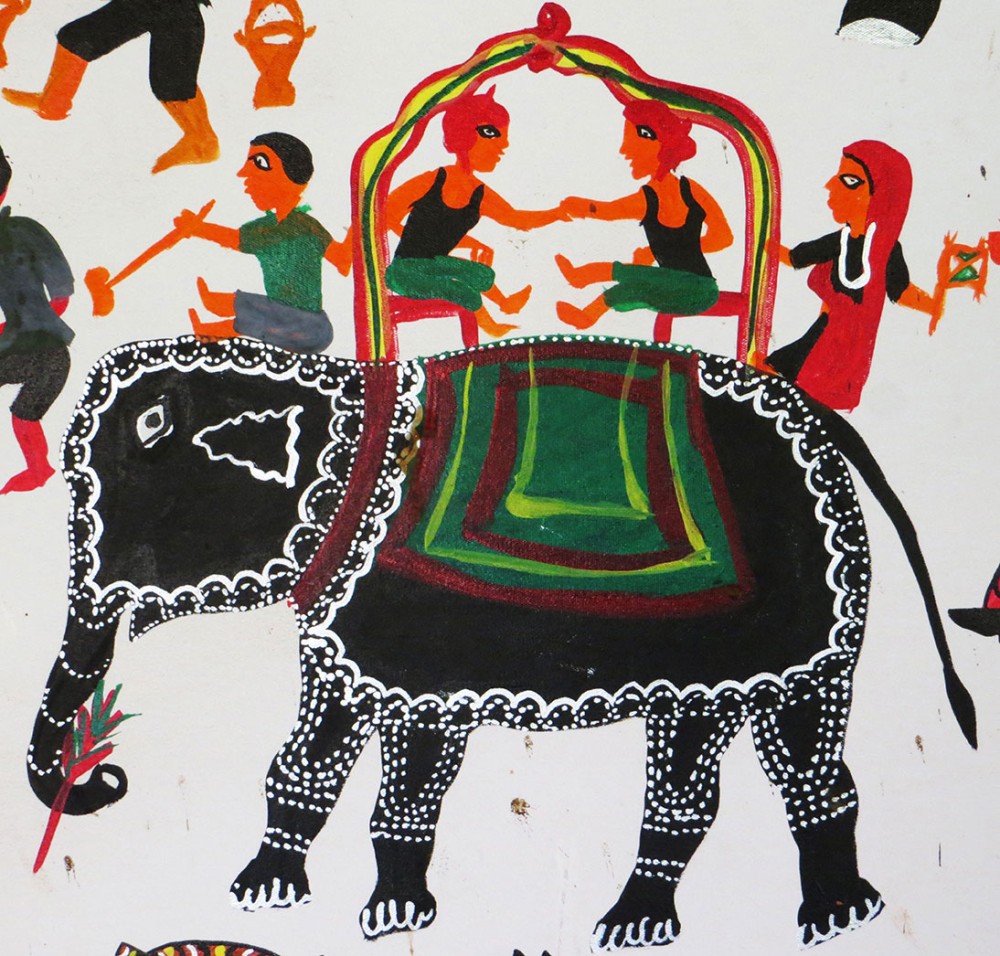 Raja Bhoj sitting on the elephant Raja Bhoj sitting on the elephant