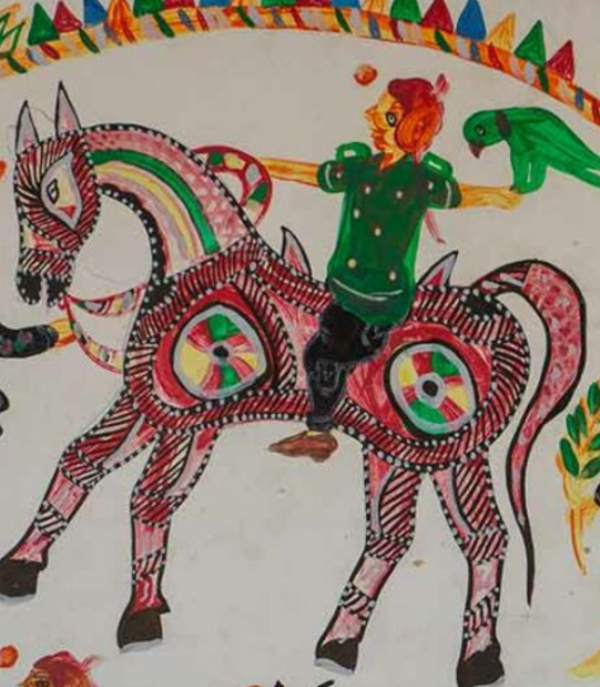 The Baba Ind In Pithora Painting The Baba Ind In Pithora Painting