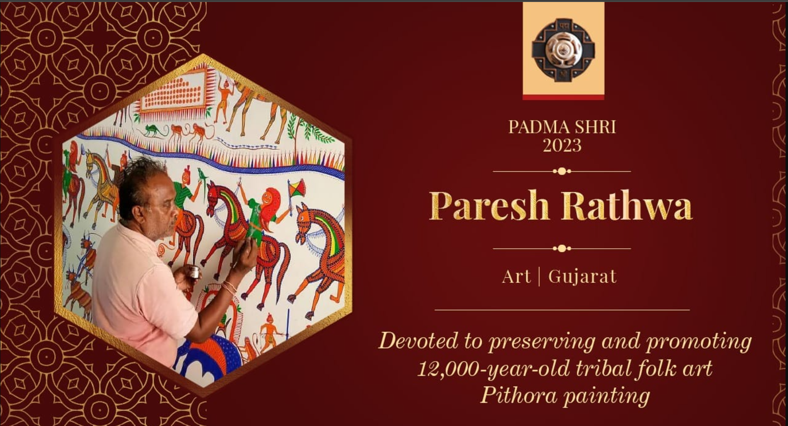 Pareshbhai Rathwa’s Padmashri certificate Pareshbhai Rathwa’s Padmashri certificate